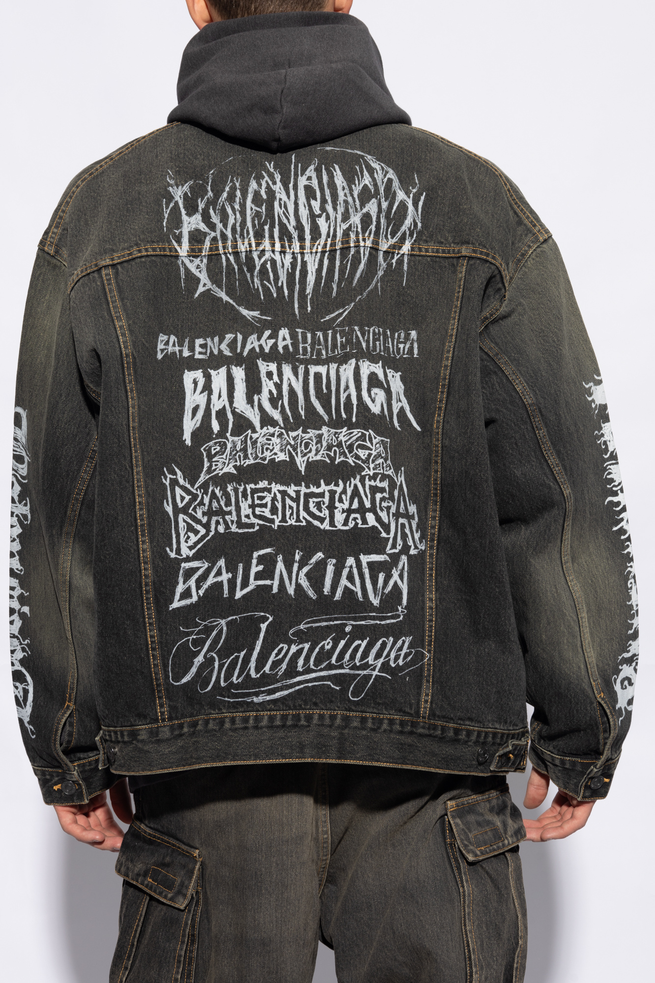 Balenciaga black hot sale jean jacket